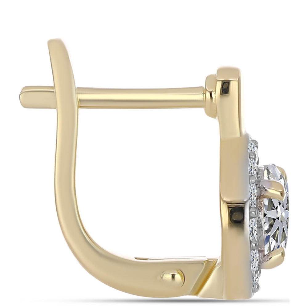 Arannyal Bevont Ezüst Fülbevaló Minősített laboratóriumban előállított Gyémánttal 2 