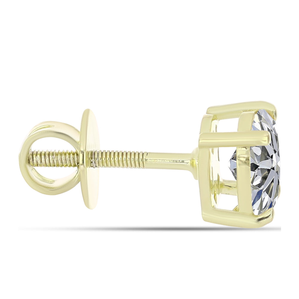 Arannyal Bevont Ezüst Fülbevaló Minősített laboratóriumban előállított Gyémánttal 2 