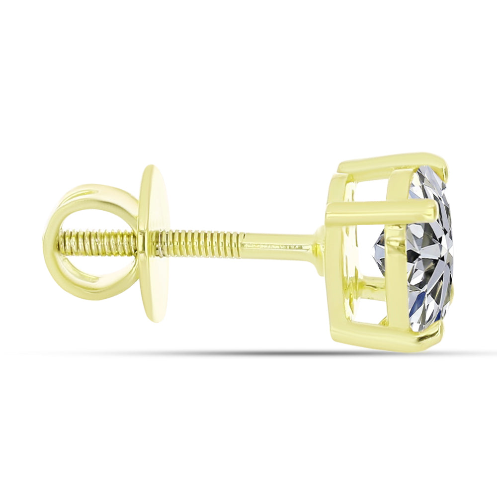 Arannyal Bevont Ezüst Fülbevaló Minősített laboratóriumban előállított Gyémánttal 4 