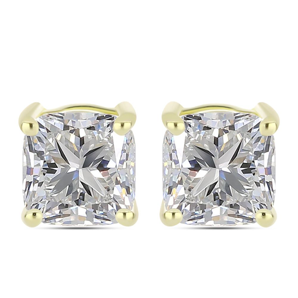 Arannyal Bevont Ezüst Fülbevaló Minősített laboratóriumban előállított Gyémánttal 1 