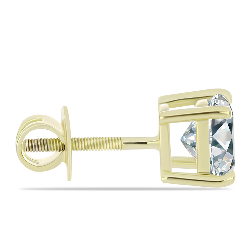 Arannyal Bevont Ezüst Fülbevaló Minősített laboratóriumban előállított Gyémánttal 2 