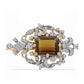 Arannyal Bevont Ezüst Bross Kognak Kvarccal és Fehér Topázzal