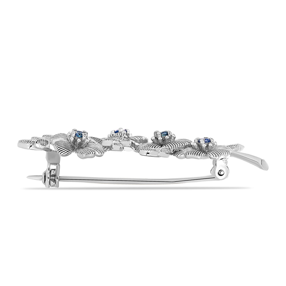 Ezüst Bross Óceánkék Moissanite-tal 2 