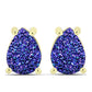 Arannyal Bevont Ezüst Fülbevaló Lila Drusy-val