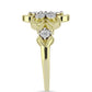 Arannyal Bevont Ezüst Gyűrű Fehér Gyémánttal