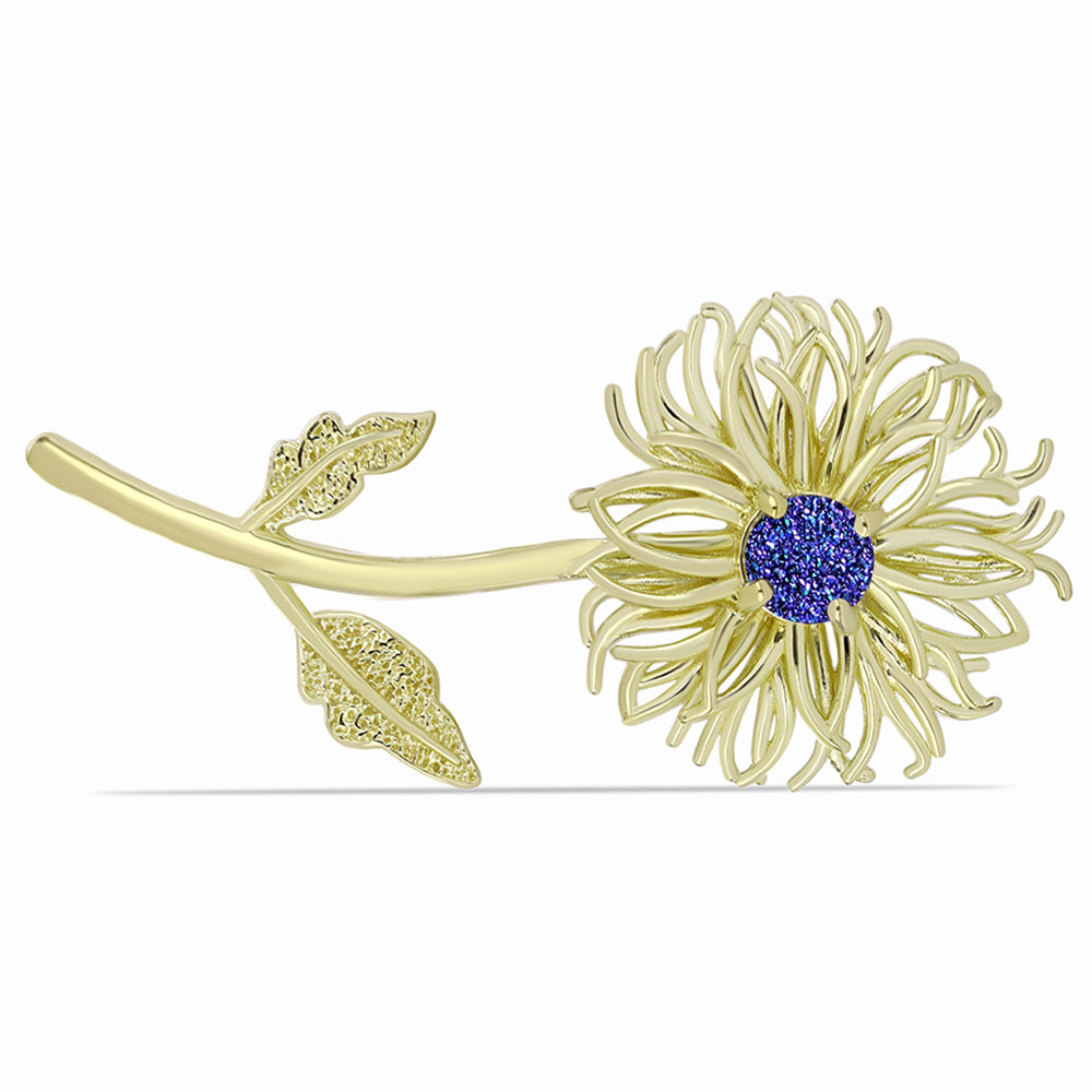 Arannyal Bevont Ezüst Bross Lila Drusy-val