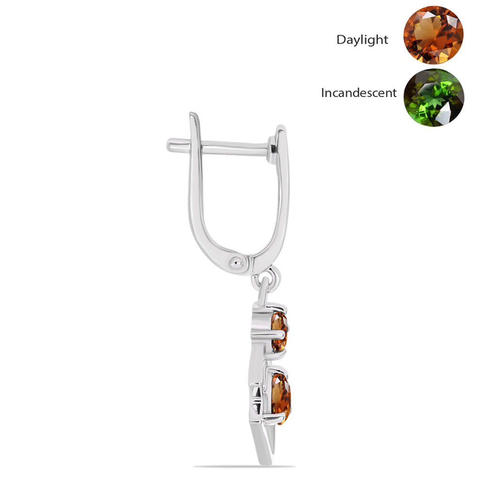 Ezüst Fülbevaló Minősített laboratóriumban előállított Anatóliai Zultanit-tal