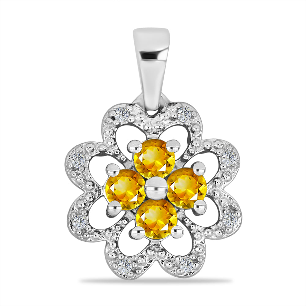 Ezüst Medál Rio Golden Citrinnel és Fehér Topázzal