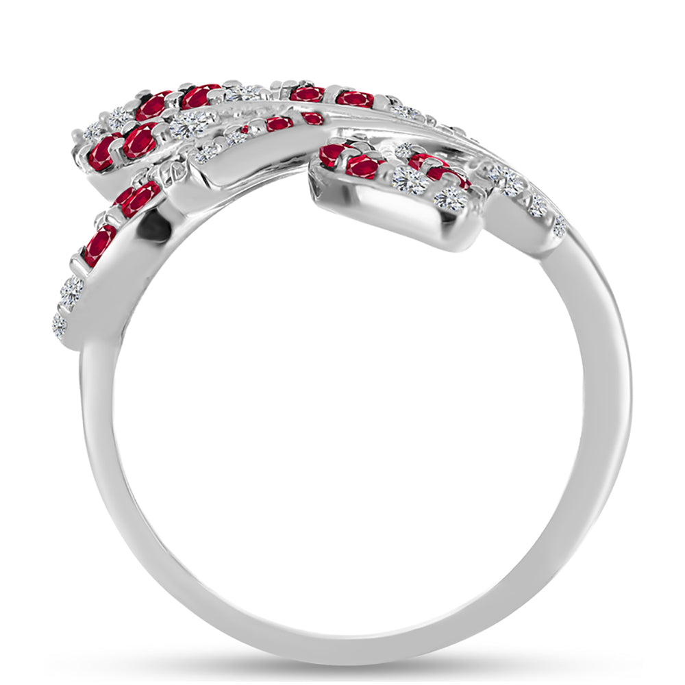 Ezüst Gyűrű Madagaszkári Rubinnal és Fehér Topázzal