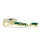 Arannyal Bevont Ezüst Medál Zöld Acháttal és Fehér Topázzal