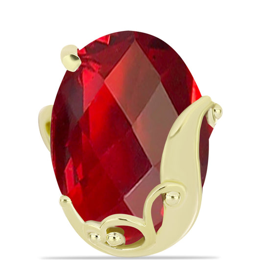 Arannyal Bevont Ezüst Gyűrű Vörös Acháttal
