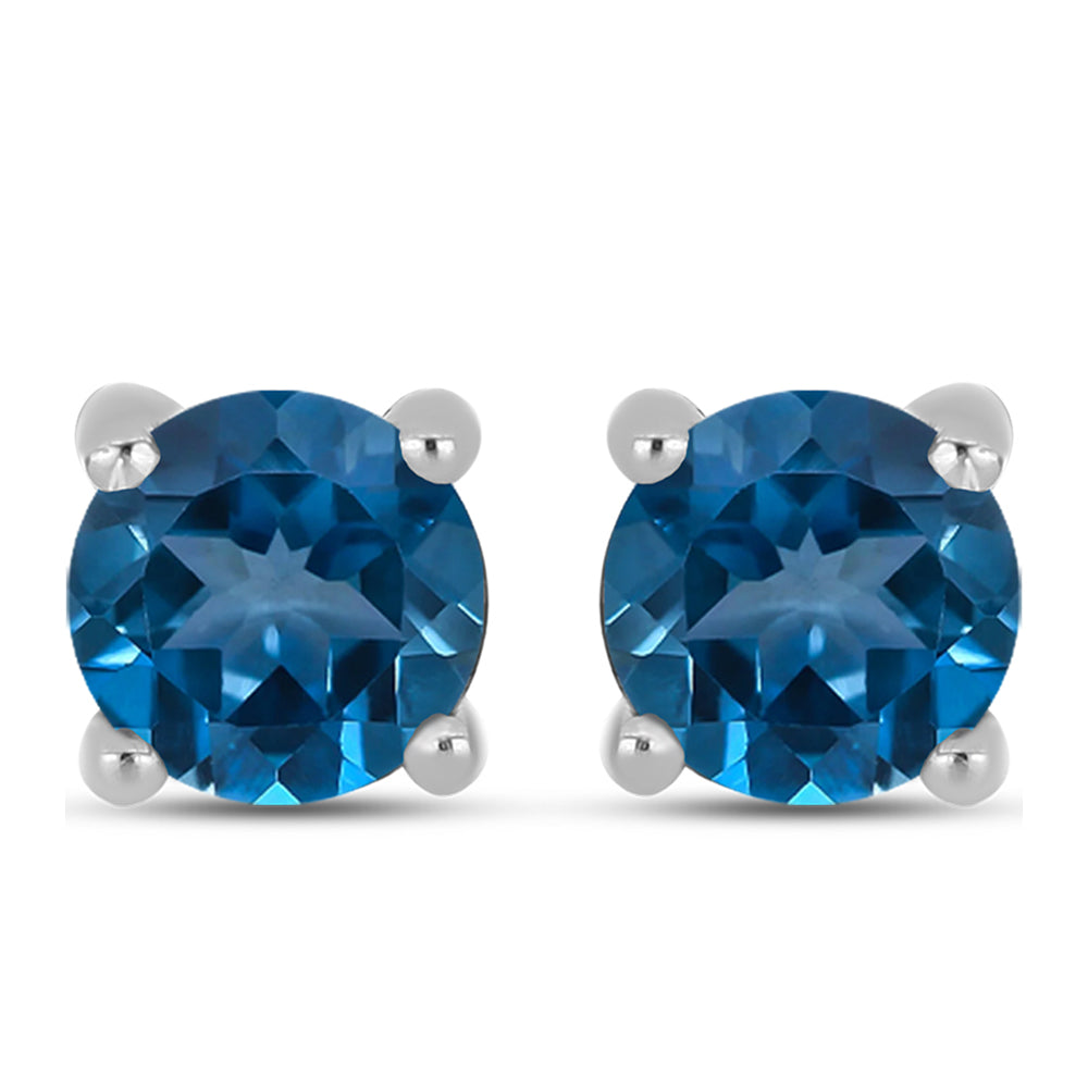 Ezüst Fülbevaló London Kék Topázzal 1 