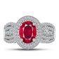 Ezüst Gyűrű Madagaszkári Rubinnal és Fehér Topázzal