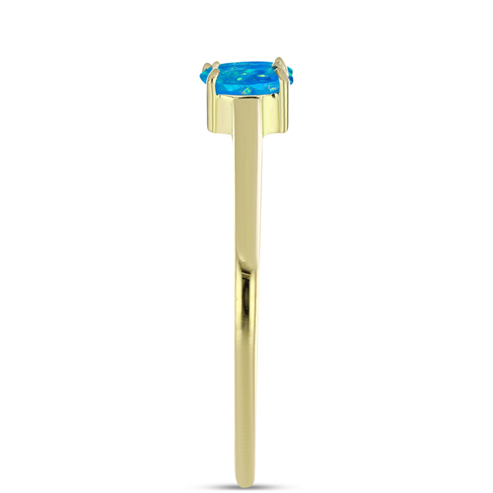 Arannyal Bevont Ezüst Gyűrű Etiópiai Paraiba Kék Opállal