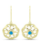 Arannyal Bevont Ezüst Fülbevaló Etiópiai Paraiba Kék Opállal
