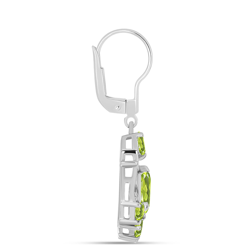 Ezüst Fülbevaló Changbai Peridottal 2 