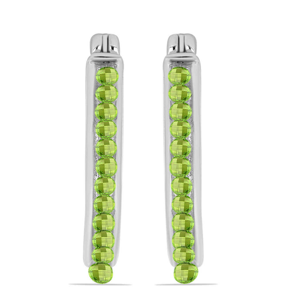 Ezüst Fülbevaló Changbai Peridottal