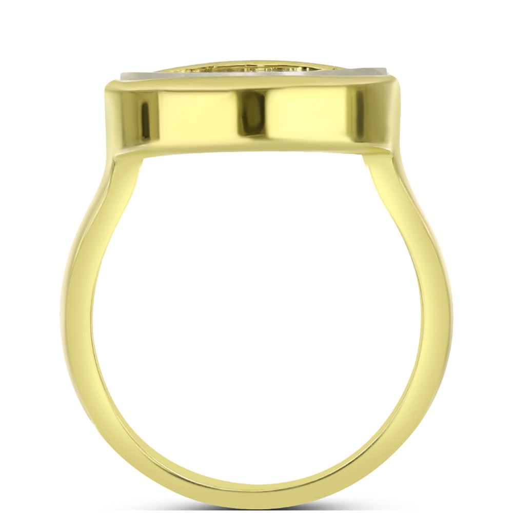Arannyal Bevont Ezüst Gyűrű Gyöngyházzal 2 