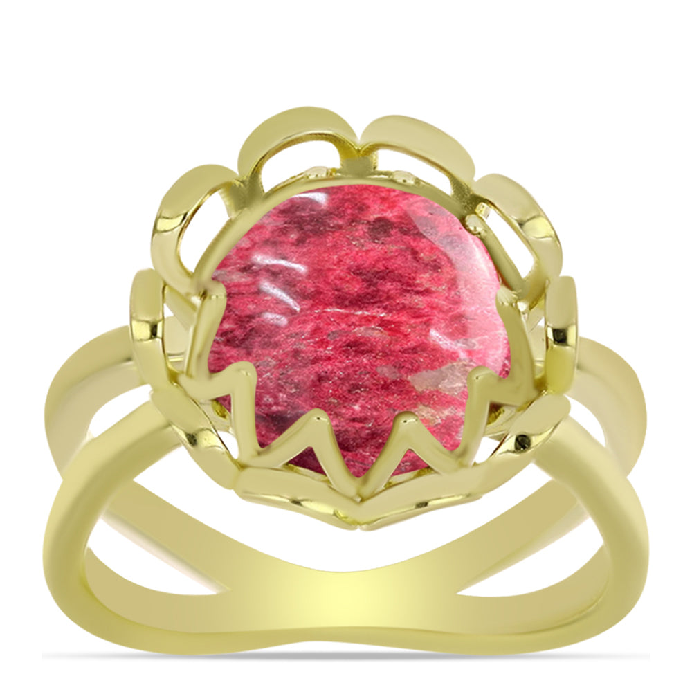Arannyal Bevont Ezüst Gyűrű Thulittal 3 