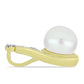 Arannyal Bevont Ezüst Medál Fehér Édesvízi Kagylógyönggyel és Fehér Topázzal