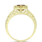 Arannyal Bevont Ezüst Gyűrű Kognak Kvarccal