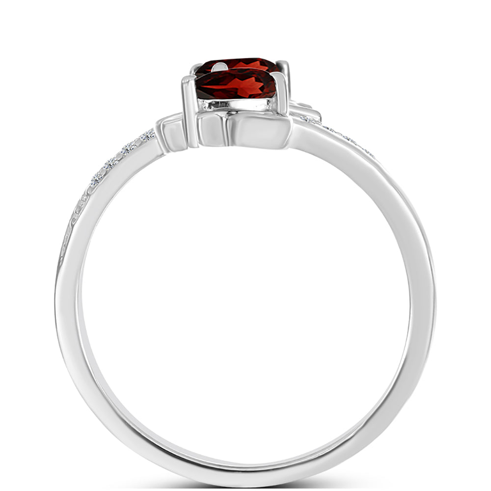 Ezüst Gyűrű Barton Gránáttal és Fehér Topázzal