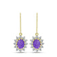 Arannyal Bevont Ezüst Fülbevaló Karoittal és Fehér Topázzal