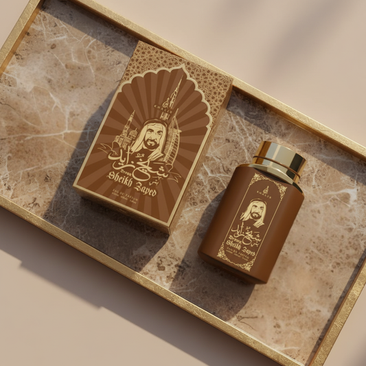 100 ml Eau de Perfume SHEIKH ZAYED BROWN Oud és Vanília Illat Férfiaknak