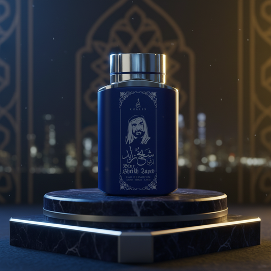 100 ml Eau de Perfume SHEIKH ZAYED BLUE Pézsmás Oud Illat Férfiaknak
