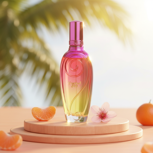 100 ml Eau de Perfume "TROPICAL SUN"  Gyümölcsös Pézsma Illat Nőknek, 3% illatolaj tartalommal