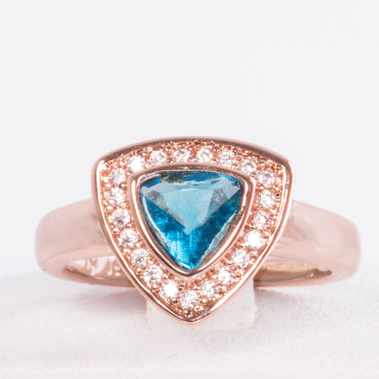 Arany Bevonatú Gyűrű Kék Emporia® Kristállyal ( Gyűrű )