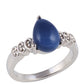 Ezüst Gyűrű Kék Opállal és Természetes Fehér Cirkónnal