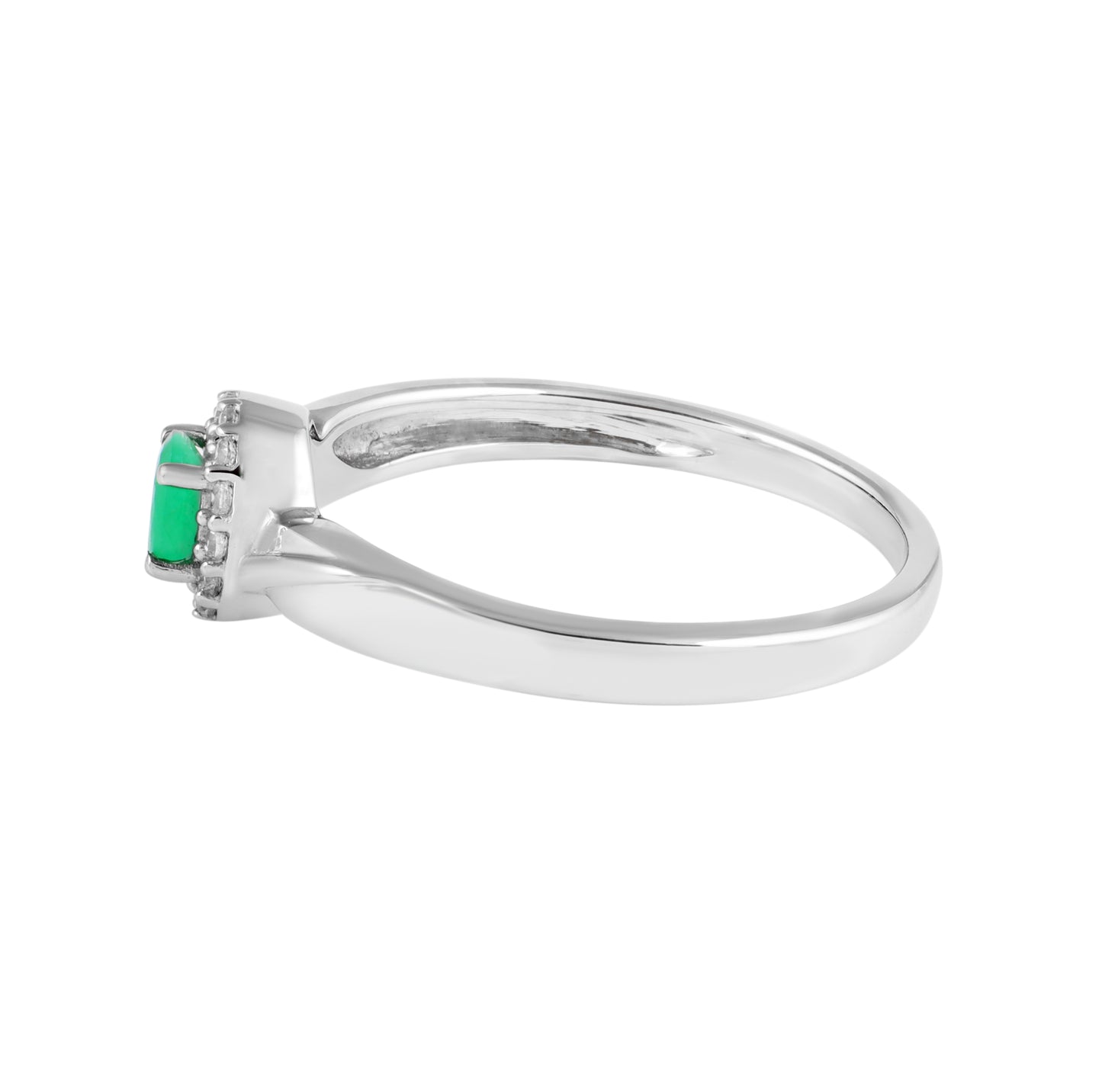 Ezüst Gyűrű Sakota Smaragddal és Természetes Fehér Cirkónnal