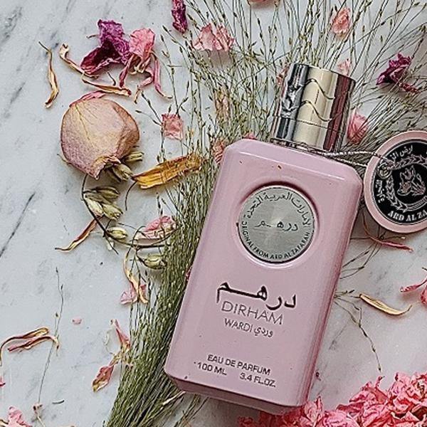 100 ml Eau de Parfume Dirham Wardi Édes Gyümölcsös-Virágos Illat Nőknek - Ékszer Akció