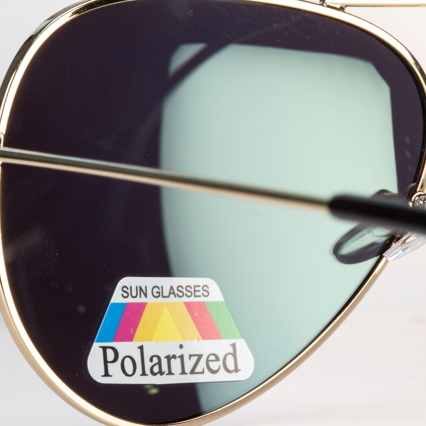 Emporia Italy - Pilóta Napszemüveg "DZSUNGEL", polarizált UV szűrős napszemüveg tokkal és tisztítókendővel, sárgászöld lencsék, arany színű keret