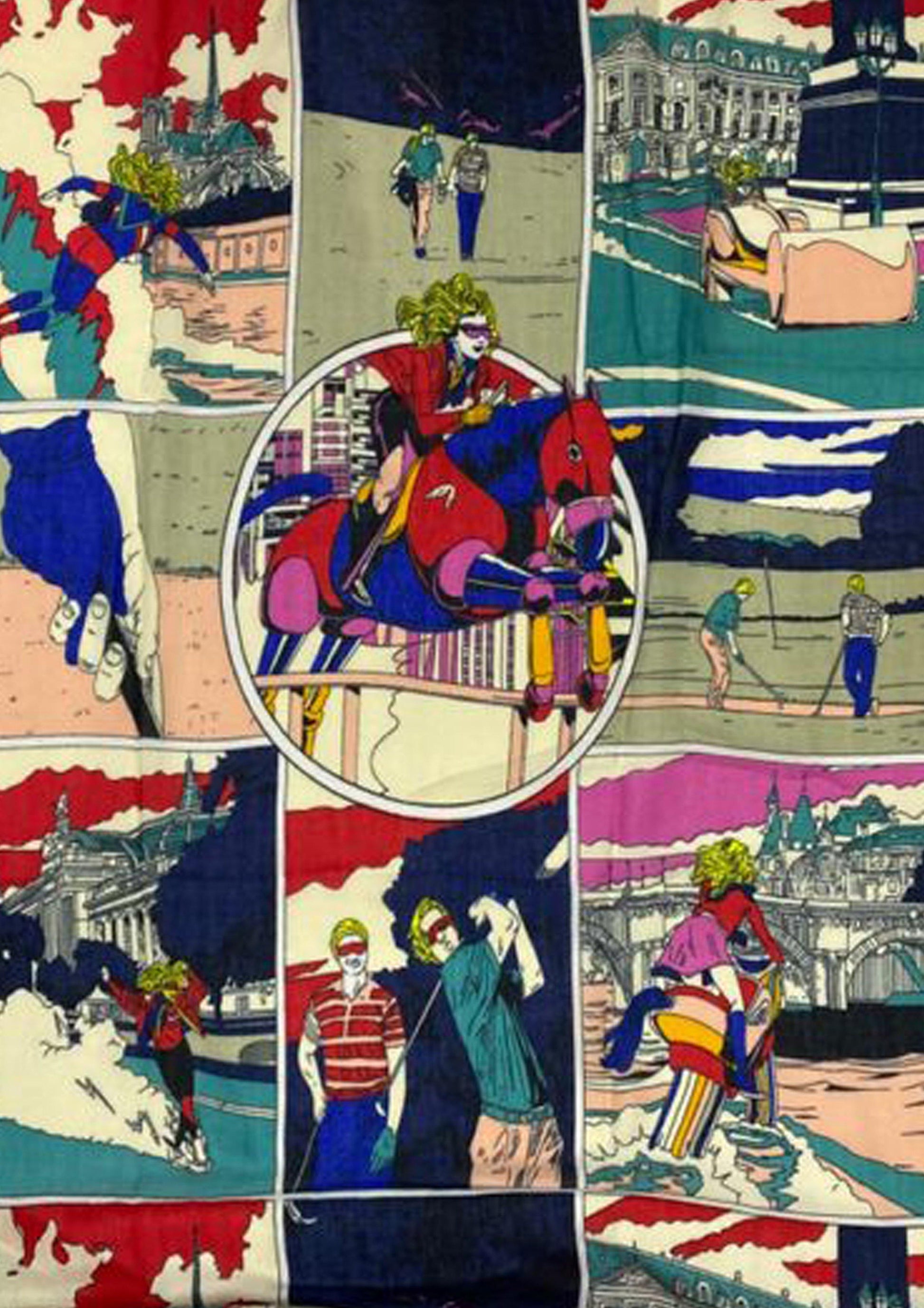Pamut Sál-Kendő, 85 cm x 180 cm, Roy Lichtenstein - Style 60s Pop Art - Ékszer Akció