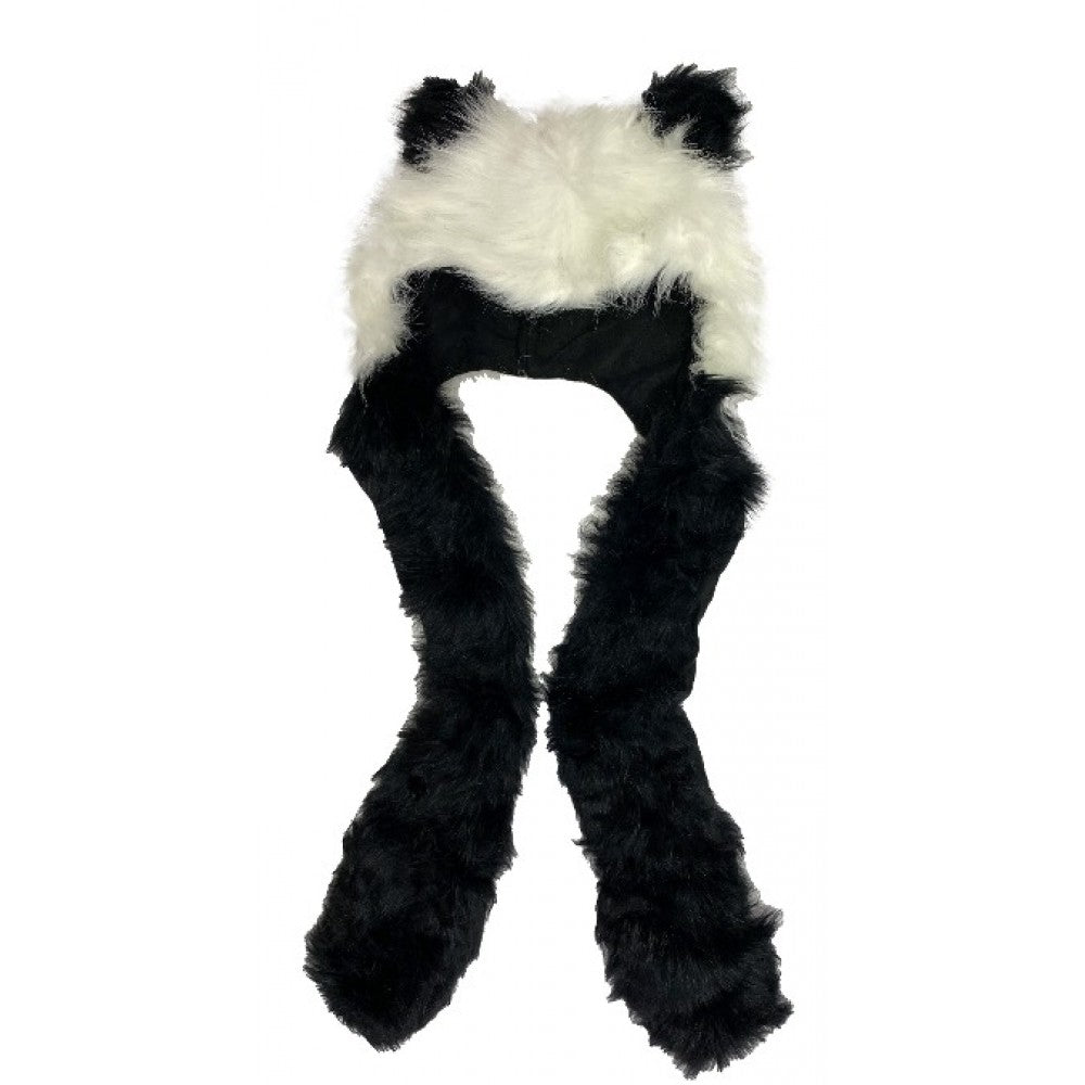 Panda design sapka és sál 2 az 1-ben extra zsebekkel, 29 cm x 20 cm