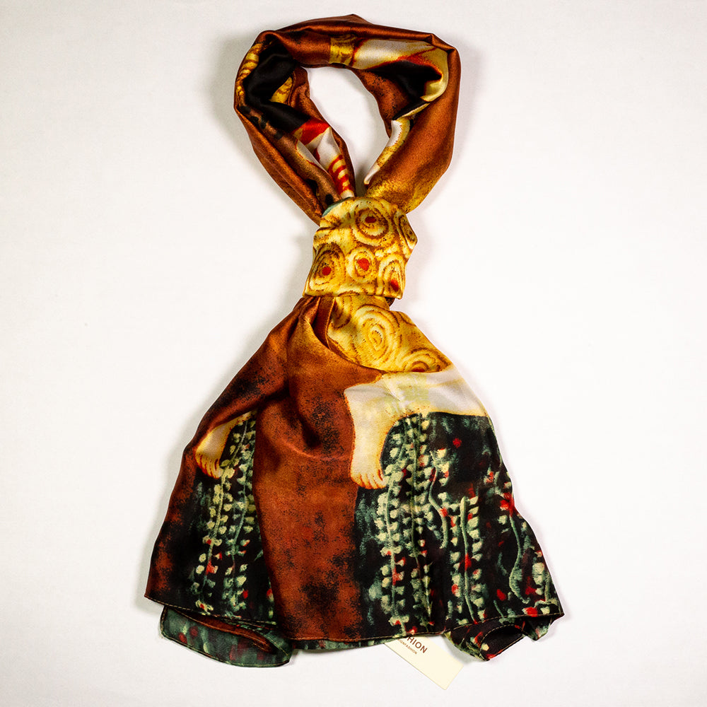 100% Selyem Sál, 90 cm x 180 cm, Klimt - A Csók
