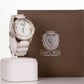 CUSSI  ezüst színű női óra fehér szíjjal és kvarckristályokkal a számlap körül - Ékszer Akció