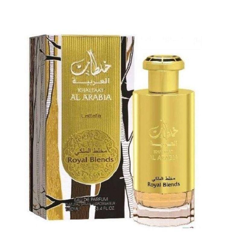 100 ml Eau de Parfum Khaltaat Al Arabia- Royal Blends Friss Keleti Illat Citrussal Férfiaknak és Nőknek - Ékszer Akció