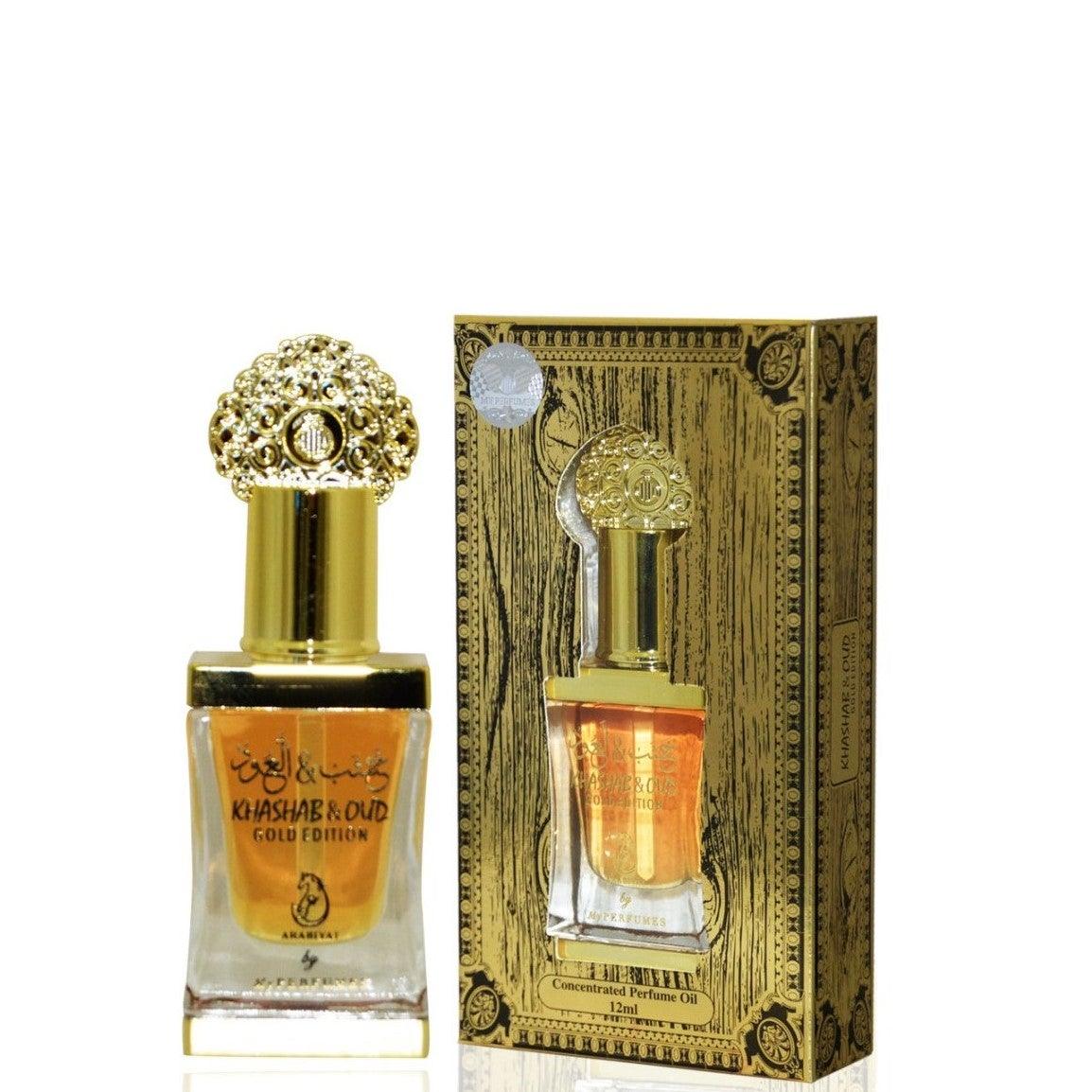 12 ml Parfüm Olaj Khasab & Oud Gold Edition  Keleti Gyümölcsös-Virágos Illat Férfiaknak - Ékszer Akció