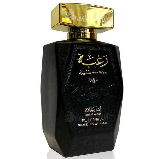 100 ml Eau de Perfume Raghba Intenzív Keleti Édes és Fás Illat Férfiaknak - Ékszer Akció