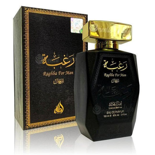 100 ml Eau de Perfume Raghba Intenzív Keleti Édes és Fás Illat Férfiaknak - Ékszer Akció