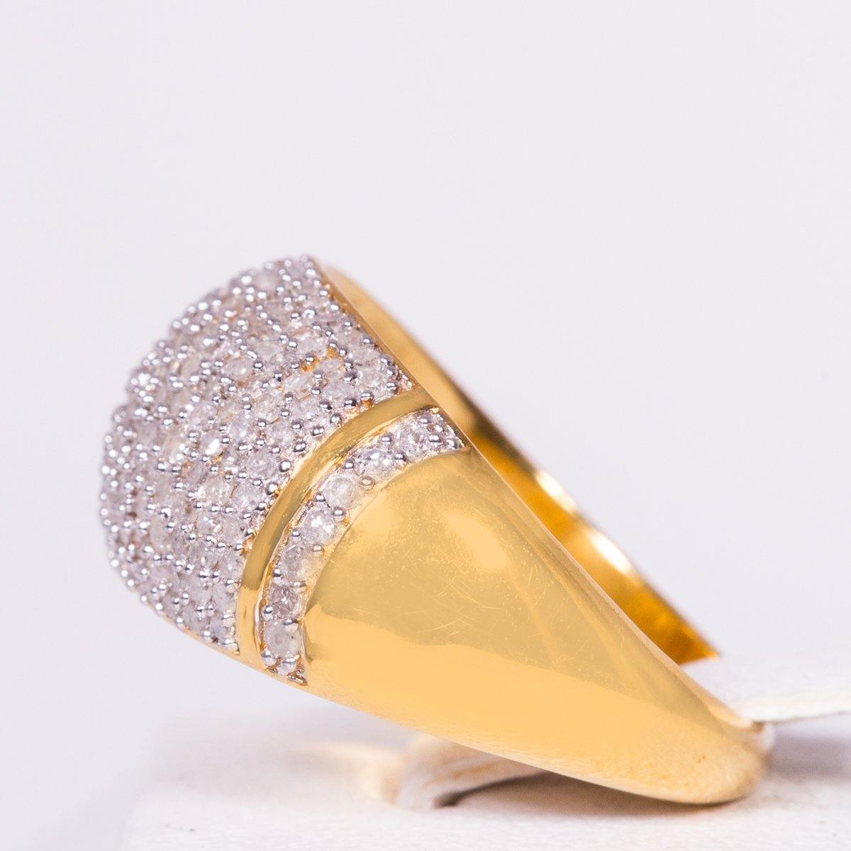 "Elrejtett Szív" Arannyal Bevont Ezüst Gyűrű Gyémánttal - Ékszer Akció