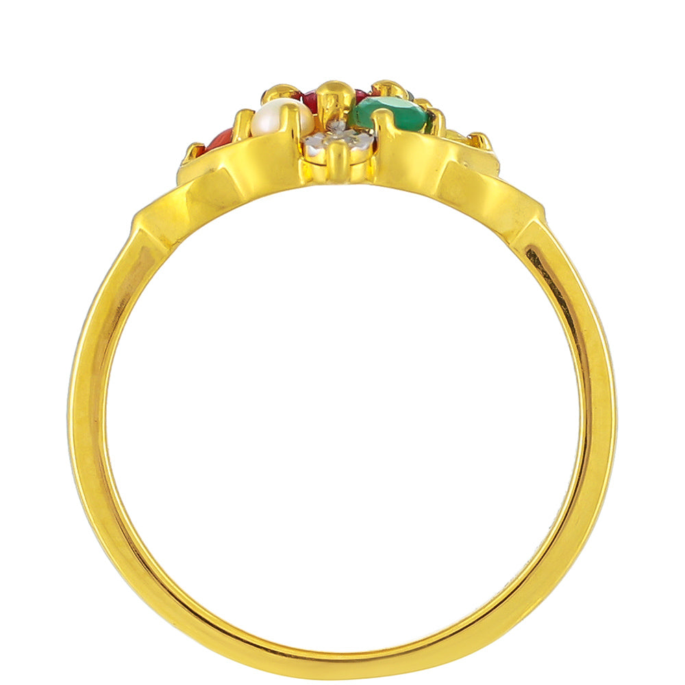 Arannyal Bevont Ezüst Gyűrű Gyémánttal és Thai Rubinnal