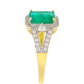 Arany Gyűrű Zambiai Smaragddal és Természetes Cirkónnal