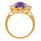 Arannyal Bevont Ezüst Gyűrű Karoittal és Természetes Cirkónnal - Ékszer Akció