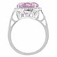 Ezüst Gyűrű Rózsaszínű Ametiszttel és Természetes Cirkónnal