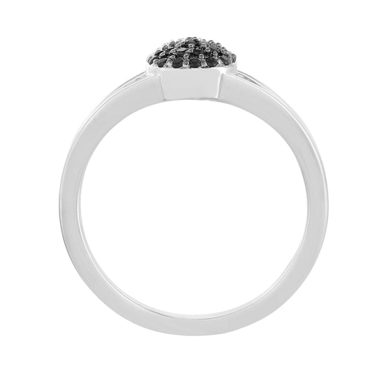 Ezüst Gyűrű Fekete Spinellel és Fehér Topázzal