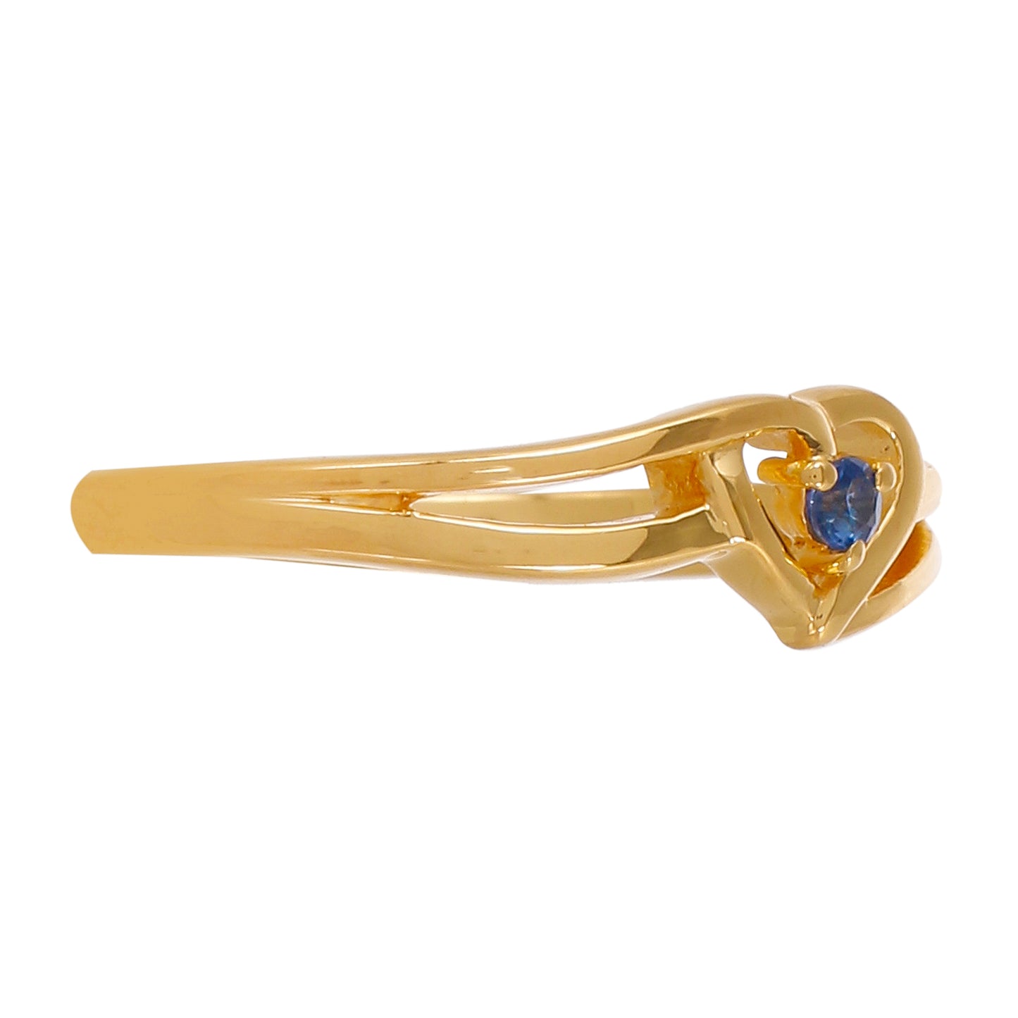 Arannyal Bevont Ezüst Gyűrű Thai Kék Zafírral